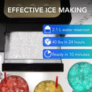 14.5 In. 40 Lbs Nugget Ice Maker Chewable Sonicsno Countertop Compact Ice Maker in Black Stainless Steel and Gold