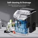 Nugget Ice Makers Countertop, Stainless Steel, 35 Lbs/Day, Soft Chewable Pellet Ice, Self-Cleaning, One-Click Operation, Silver/Black