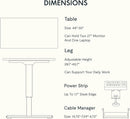 FLEXISPOT EN2 Whole-Piece Standing Desk with Clamp Power Strip, 48 X 30'' Height Adjustable Electric Stand up Desk with Cable Management (Gray Frame + Mahogany Top, 2 Packages)