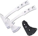 Snake Eye Tactical Tomahawk Throwing Knife, 9.5 Inch Overall Length, Stainless Steel Blade, with Nylon Sheath (Silver(Pair))