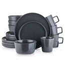 Celina 16-Piece Gray Matte Dinnerware Set Stoneware (Service for 8)