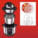 Instant Pot 6Qt 9-In-1 Pressure Cooker Bundle: Exclusive Bonus Silicone Pan with Lid, Rice & Multi Cooker, Stainless Steel