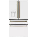Counter-Depth 22.3-Cu Ft 4 -Door 36-In Wide Smart Compatible French Door Refrigerator with Ice Maker with Water and Ice Dispenser ( Matte Black with Brushed Stainless Handles ) ENERGY STAR Certified