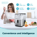 35 Lbs. Daily Production Nugget Stainless Steel Kitchen Countertop Ice Makers, Chewable Ice Maker Machine for Camping and Party