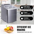 FEANOR Self Cleaning Ice Makers Countertop Machine 9 Cubes Ready in 6-8 Minutes Portable Mini Electric Compact Ice Maker Nuggetperfect for Home/Kitchen/Bar, Tools Included