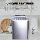 FEANOR Self Cleaning Ice Makers Countertop Machine 9 Cubes Ready in 6-8 Minutes Portable Mini Electric Compact Ice Maker Nuggetperfect for Home/Kitchen/Bar, Tools Included