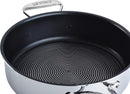 Circulon Clad Stainless Steel Saute Pan with Lid and Hybrid Steelshield and Nonstick Technology, 5 Quart - Silver