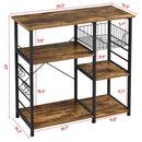 Vintage Kitchen Baker'S Rack Shelf, Rustic Brown and Metal