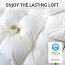 Globon King Size down Comforter - All Season Duvet Insert with Medium Warmth, Soft and Noiseless Shell,8 Corner Tabs, and Machine Washable - White