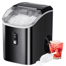 Nugget Ice Makers Countertop, Stainless Steel, 35 Lbs/Day, Soft Chewable Pellet Ice, Self-Cleaning, One-Click Operation, Silver/Black