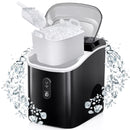 Nugget Ice Makers Countertop, Stainless Steel, 35 Lbs/Day, Soft Chewable Pellet Ice, Self-Cleaning, One-Click Operation, Silver/Black