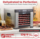 Magic Mill Pro Food Dehydrator Machine | 7 XL Stainless Steel Trays | Dryer for Jerky, Dog Treats, Herb, Meat, Beef, Fruit | Keep Warm Function, Digital Timer and Temperature Control, ETL Approved