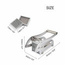 Commercial Grade French Fry Cutter, Stainless Steel Potato Slicer, Potatoes Fries Maker Machine with 2 Blade Size, Silver