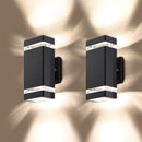 LMP 2 Pack LED Square up and down Lights Outdoor Wall Light，Body in Aluminum Waterproof Outdoor Wall Lamps，3000K 5W with Certificate ETL