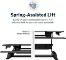 Vari - Varidesk Essential 36 - Two-Tier Standing Desk Converter for Monitor & Accessories - Height Adjustable Sit Stand Desk - Fully Assembled Monitor Riser for Home Office - 36" Wide, Black
