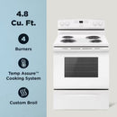 30-In 4 Burners 4.8-Cu Ft Freestanding Electric Range ( White )
