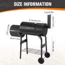 All Metal Steel Warming Rack 192 Sq. In. Cooking Space Spacious Barrel Charcoal BBQ Grill for Balcony Picnics Party & Camping