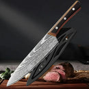 8-Inch 3Cr13 Stainless Steel Chef Knife with Wooden Handle – Vintage Style