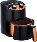 Copper Chef 2 QT Air Fryer - Turbo Cyclonic Airfryer with Rapid Air Technology for Less Oil-Less Cooking. Includes Recipe Book (Black)