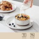 12-Piece Modern Stoneware White Ceramic Dinnerware Set (Service for 4), Microwave and Dishwasher Safe