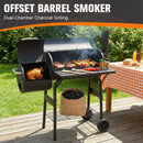 All Metal Steel Warming Rack 192 Sq. In. Cooking Space Spacious Barrel Charcoal BBQ Grill for Balcony Picnics Party & Camping