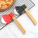 Stainless Steel Pizza Cutter Kitchen Restaurant Pizza Axel Tool Axe Pizza Cutter with Bamboo Handle and Sharp Rotating Blade