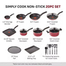 T-Fal 20Pc Simply Cook Nonstick Cookware Set