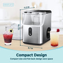35 Lbs. Daily Production Nugget Stainless Steel Kitchen Countertop Ice Makers, Chewable Ice Maker Machine for Camping and Party