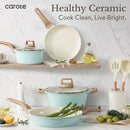 21Piece Ceramic Pots and Pans Cookware Set Non Stick Induction Cook Ware Kitchen Cooking Set Nontoxic Health PFAS Free for Ever