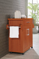 Kitchen Cart with Spice Rack plus Towel Holder, Cherry