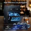 Countertop Touch Screen Manual Ice Maker, Smooth Spherical Ice, 150 Pcs/24H, Black