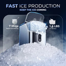 35 Lbs. Daily Production Nugget Stainless Steel Kitchen Countertop Ice Makers, Chewable Ice Maker Machine for Camping and Party
