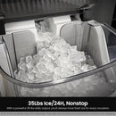 Nugget Ice Makers Countertop, 35Lbs/24H Chewable Nugget Ice Machine with Soft Ice Auto-Cleaning,One-Click Operation for Home Use,Silver