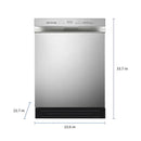 24-In Front Control Built-In Dishwasher ( Stainless Steel ) , 52-Decibel