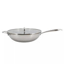 Better Chef 12.5-Inch 3-Ply Stainless Steel Nonstick Wok with Lid