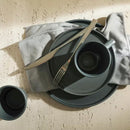 Celina 16-Piece Gray Matte Dinnerware Set Stoneware (Service for 8)