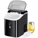 Nugget Ice Makers Countertop, Stainless Steel, 35 Lbs/Day, Soft Chewable Pellet Ice, Self-Cleaning, One-Click Operation, Silver/Black