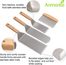 Metal Spatula Set - Griddle Accessories Kit - Grill Flat Spatula Pancake Flipper Hamburger Turner - Metal Utensil Great for BBQ Grill Flat Top - Cast Iron Griddle Accessories - Commercial Grade