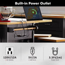 Rolling Kitchen Island with Storage, Kitchen Cart on Wheels with Drop Leaf, Mobile Kitchen Storage Cart with Power Outlet,