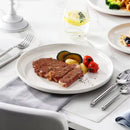 12-Piece Modern Stoneware White Ceramic Dinnerware Set (Service for 4), Microwave and Dishwasher Safe