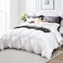 Globon King Size down Comforter - All Season Duvet Insert with Medium Warmth, Soft and Noiseless Shell,8 Corner Tabs, and Machine Washable - White