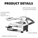 Stainless Steel French Fry Cutter with 2 Blades and No-Slip Suction Base,Silver