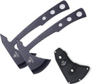 Snake Eye Tactical Tomahawk Throwing Knife, 9.5 Inch Overall Length, Stainless Steel Blade, with Nylon Sheath (Black(Pair))