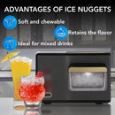 14.5 In. 40 Lbs Nugget Ice Maker Chewable Sonicsno Countertop Compact Ice Maker in Black Stainless Steel and Gold