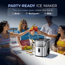 35 Lbs. Daily Production Nugget Stainless Steel Kitchen Countertop Ice Makers, Chewable Ice Maker Machine for Camping and Party