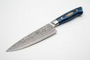 Damascus Chef Knife – Blue Resin Wood Handle