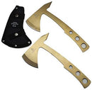 Snake Eye Tactical Tomahawk Throwing Knife, 9.5 Inch Overall Length, Stainless Steel Blade, with Nylon Sheath (Gold (Pair))