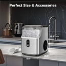 Nugget Ice Makers Countertop, 35Lbs/24H Chewable Nugget Ice Machine with Soft Ice Auto-Cleaning,One-Click Operation for Home Use,Silver