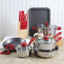 22-Piece Cookware Combo Set in Red