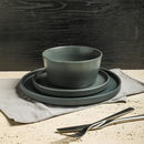 Celina 16-Piece Gray Matte Dinnerware Set Stoneware (Service for 8)